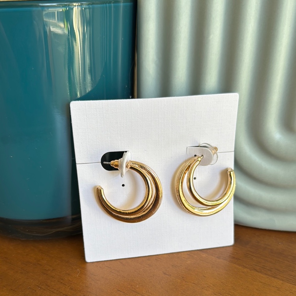 Gold Double Hoop Earrings